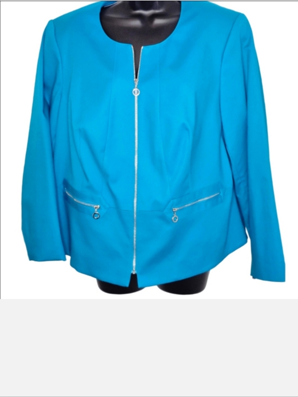 Calvin Klein Turquoise Zip Up Blazer Style Jacket, Women's Plus Size 16 ✨️NWT✨️ - Picture 9 of 9